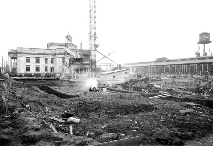 Vintage view: Greene Street factory construction